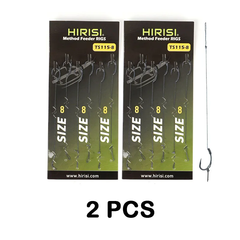 Hirisi 6 Stück Karpfenangeln Fertig Haken Link für Feeder Fishing Terminal Tackle Angelzubehör TS115