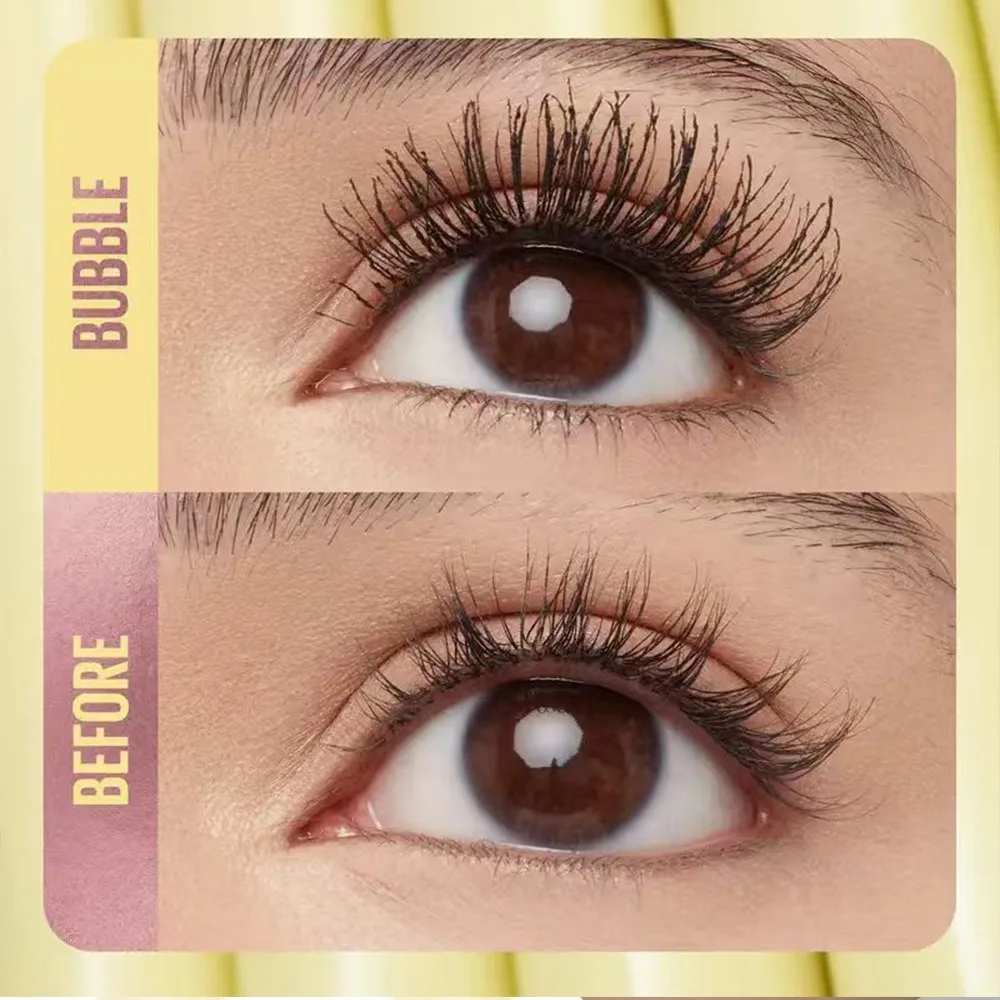 Máscara de pestañas resistente al agua, a prueba de sudor y duradera Fibra natural Alargador, rizador y engrosamiento Estilos negros y marrones