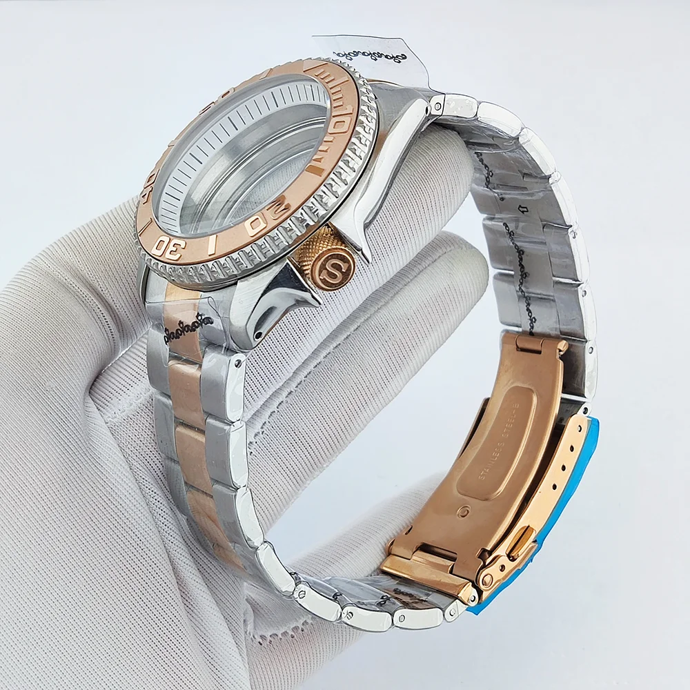 40mm Case NH35 Case Sapphire Glass Water Resistant Case Fits 28.5mm Dial Case Rose Gold Case Fits NH35 NH36 Movement Watch Case