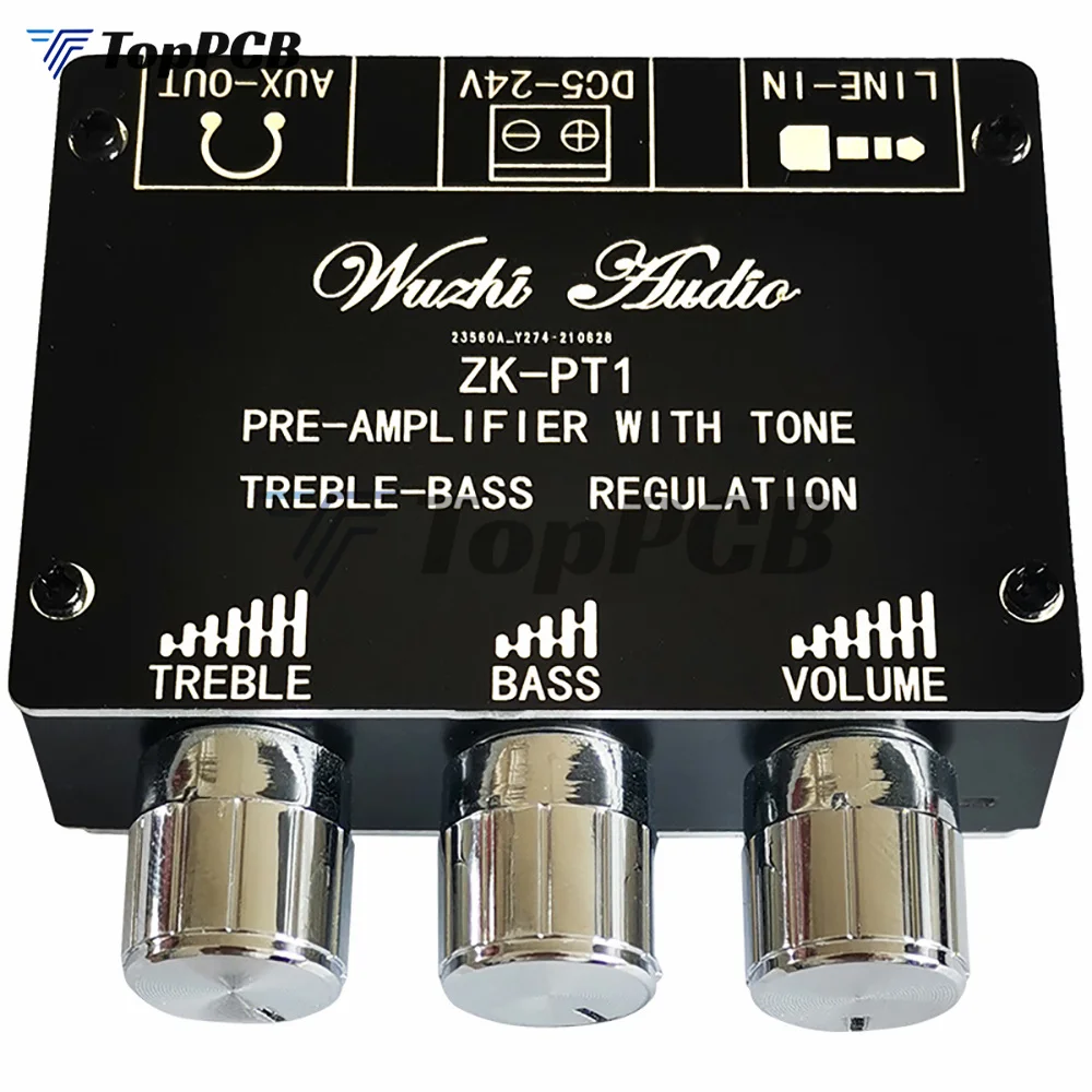 Bluetooth 5.0 Audio Receiver Decoder Stereo Tone Board Volume Controller Treble Bass Tonal preamp Amp Knob For Amplifier