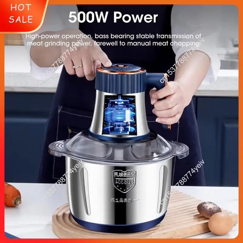 Electric Meat Grinder Stainless Steel Multi-Function Food Processor Stainless Steel UK Plug A62X