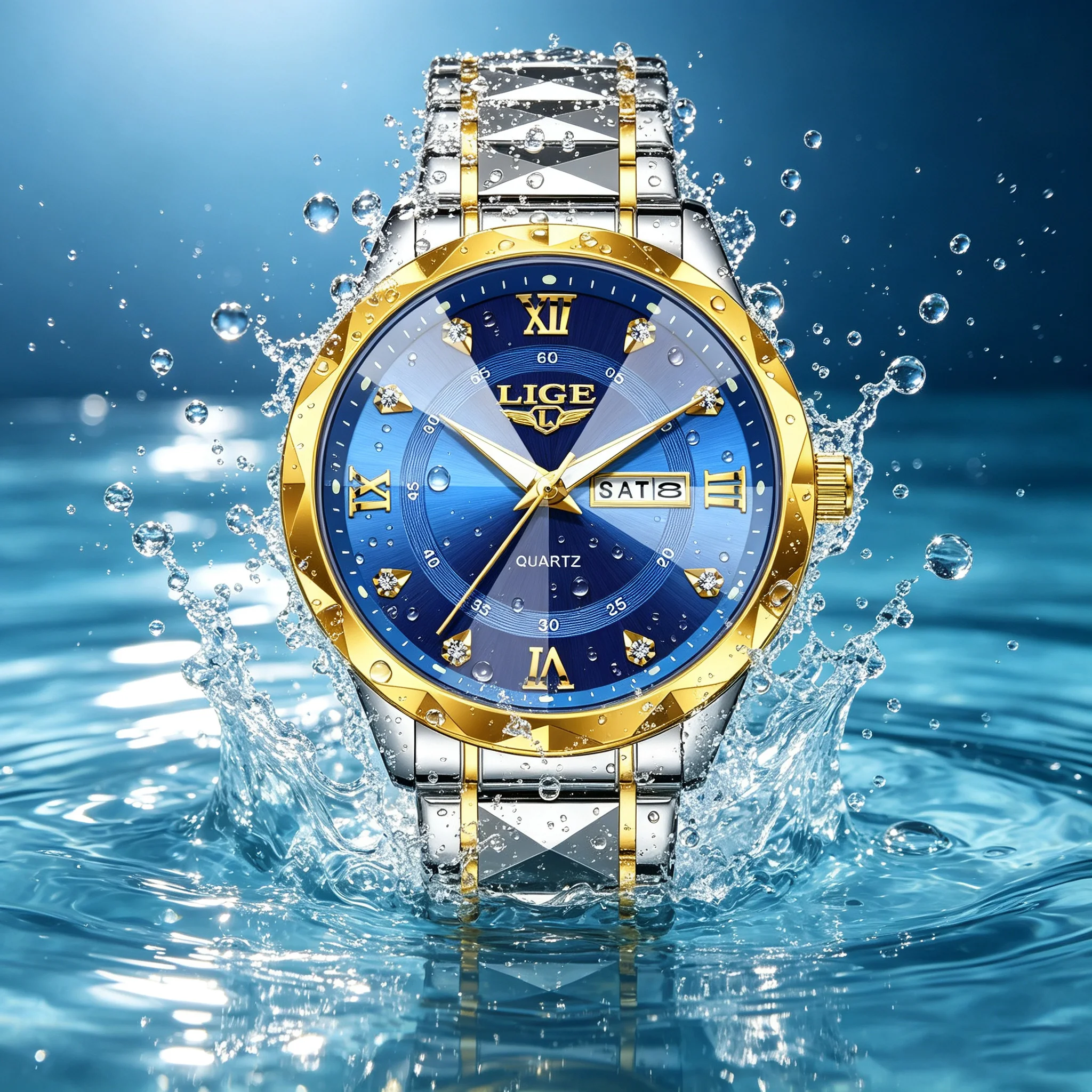 LIGE Top Luxury Quartz Wristwatches Fashion Casual Mens Watch Waterproof Luminous Date Steel Watches Men Gifts Relojs Hombre+Box