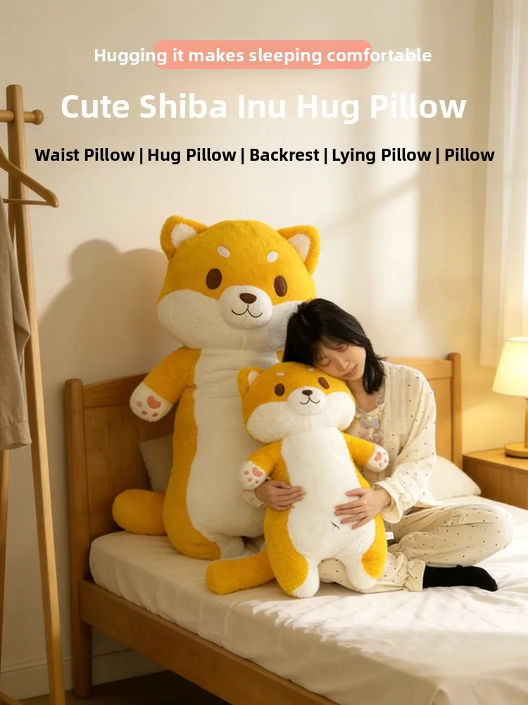

Большая мягкая плюшевая игрушка-подушка Шиба-ину, компаньон для сна, подарок на день рождения для девочек, милая обнимашка из ткани, из Китая