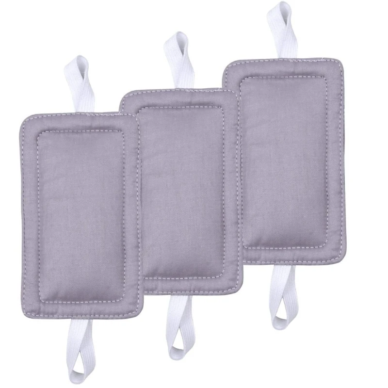 Set of 3 Cotton Linen Door Silencers Door Cushions Pad set Door Soft Close Cushions Quick Fixing for Child Safety