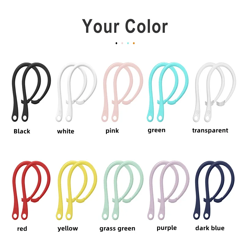 1 Pair Anti-lost Earhook Eartips Secure Fit Silicone Wireless Earphone Protective Accessories Holders For Apple AirPods 2 3 Pro