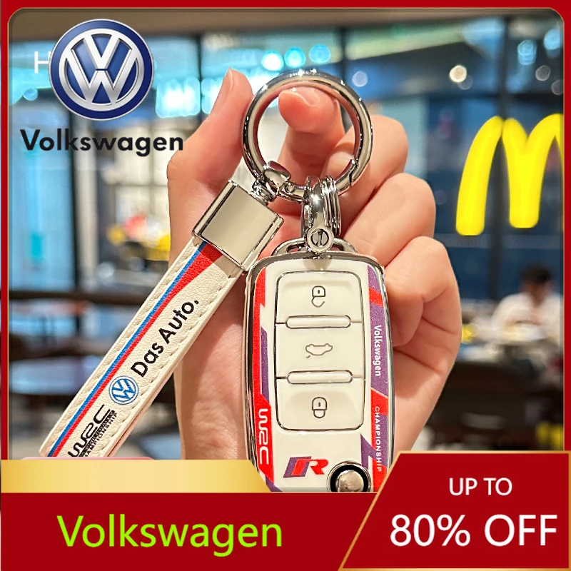 

Чехол-накладка из ТПУ для автомобильного ключа-брелока Volkswagen VW Polo Golf Passat Tiguan Beetle Caddy T5 Up Eos