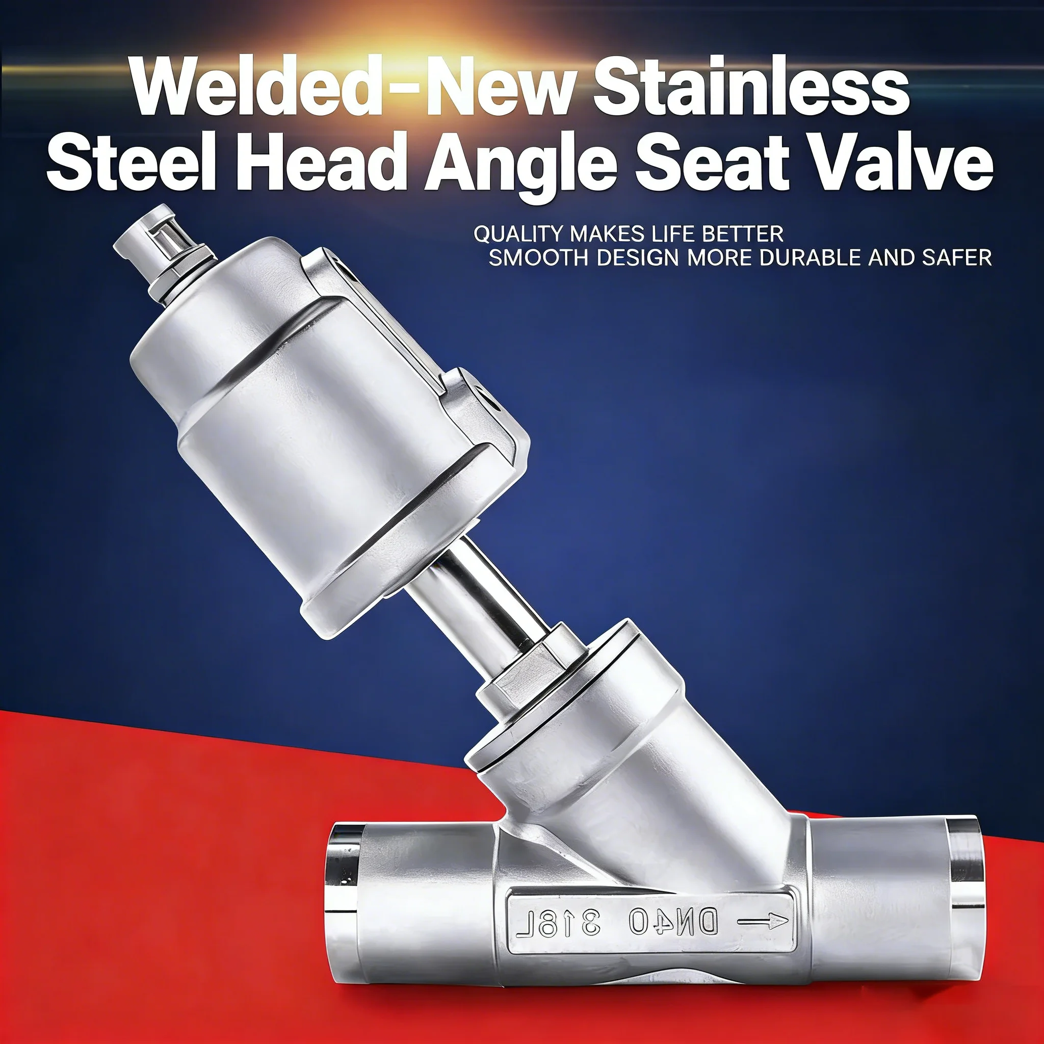 DN15 20 25 32 40 50 304 Stainless Steel Pneumatic Welding High Temperature Steam Angle Seat Valve Y-type Angle Seat Valve