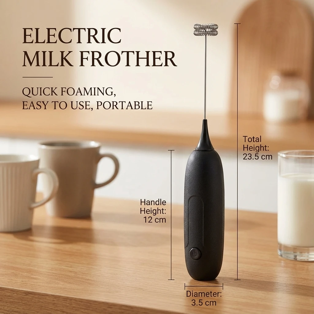 1PC Automatic Handheld Egg Beater Milk Froth Mixer Battery Operated Coffee Whisk Kitchen Tool for Foam Creation