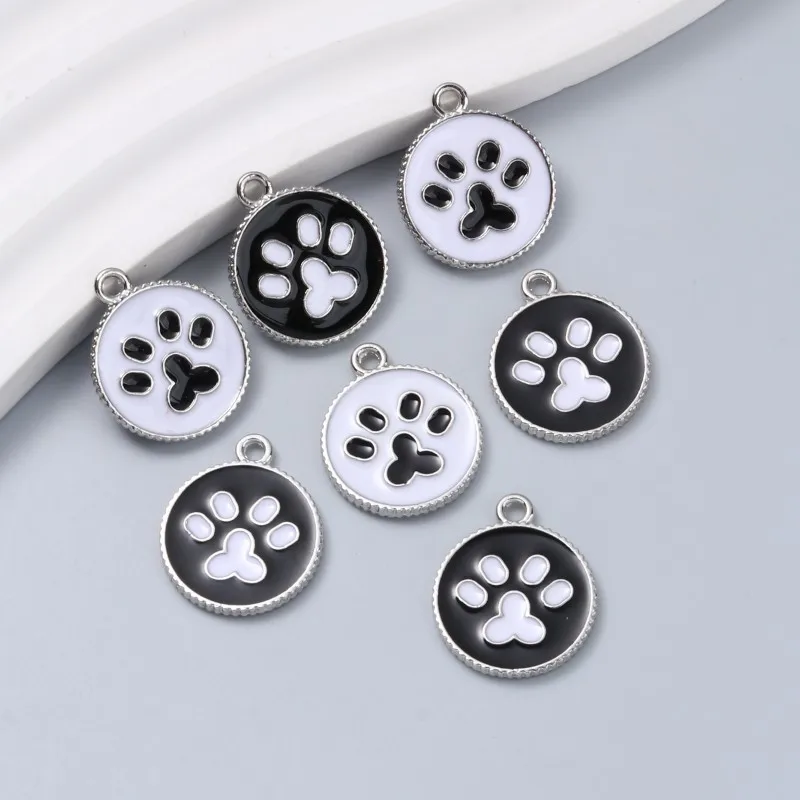 10pcs Cute Dog Enamel Charms Lovely Animal Pet Pendants For Making DIY Handmade Findings Accessories Necklace Jewelry