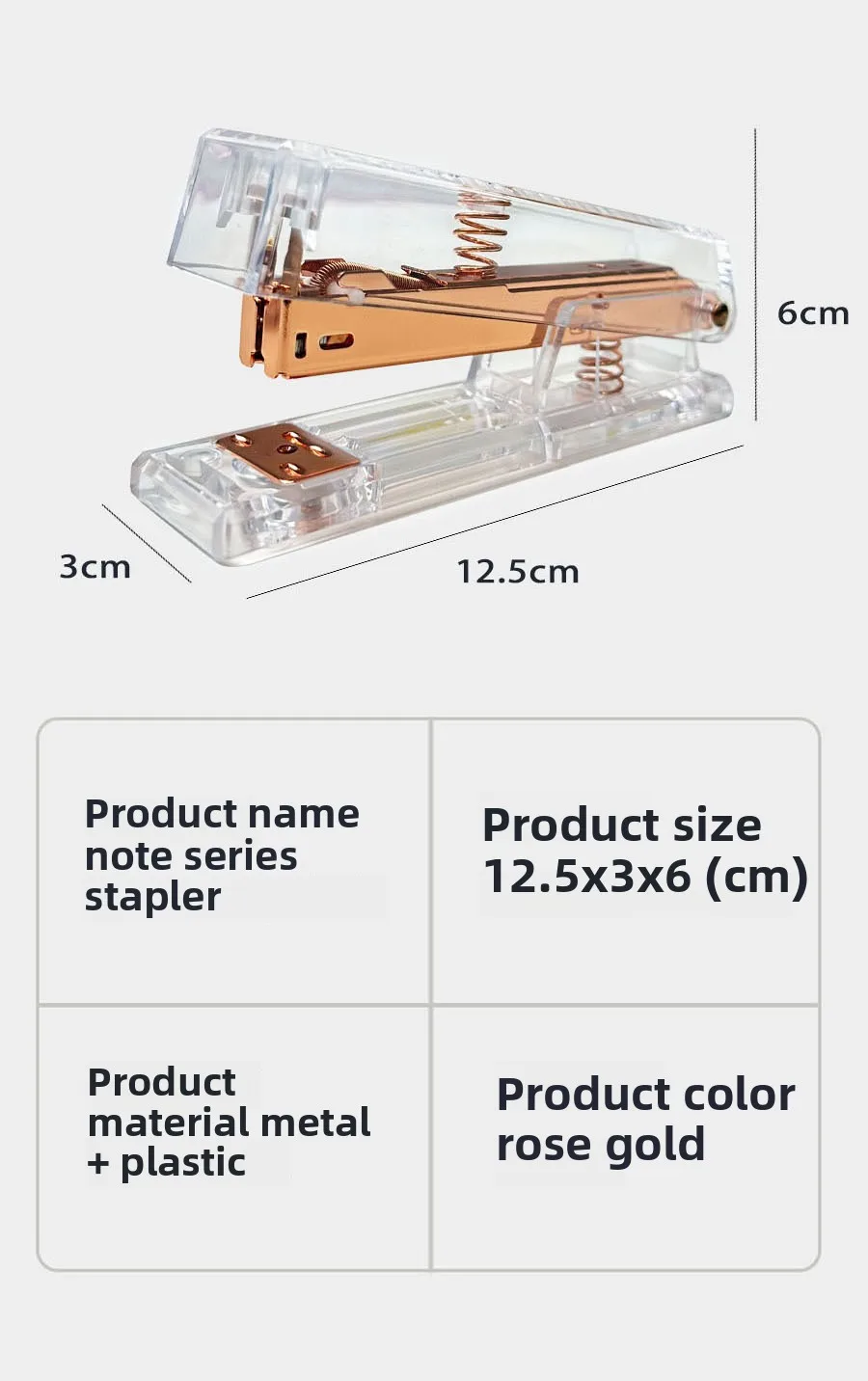 Serie di note musicali Cucitrice trasparente Addensata Ufficio di apprendimento Risparmio di manodopera Informazioni per studenti Cucitrice acrilica manuale