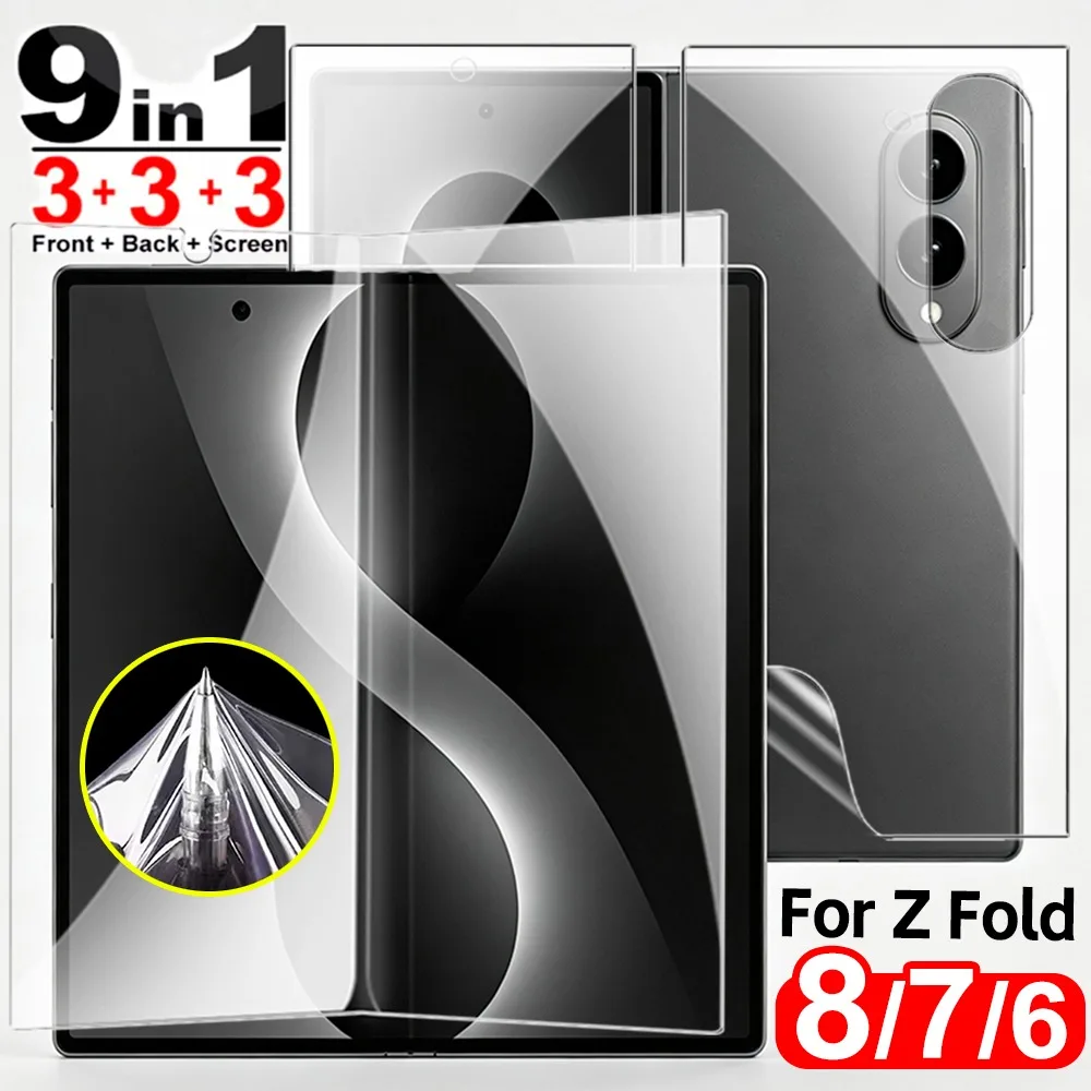 Full Cover Screen Protectors for Samsung Galaxy Z Fold 8 7 6 HD Clear Soft TPU Hydrogel Films for Samsung Galaxy Z Fold 8 Ultra
