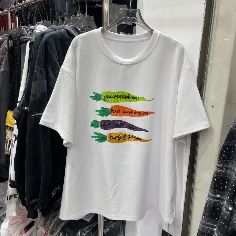 

Autumn Winter New Korean Style Tees Embroidered Letter Loose Slimming Versatile Casual Brushed Short Sleeved T-shirt For Ladies