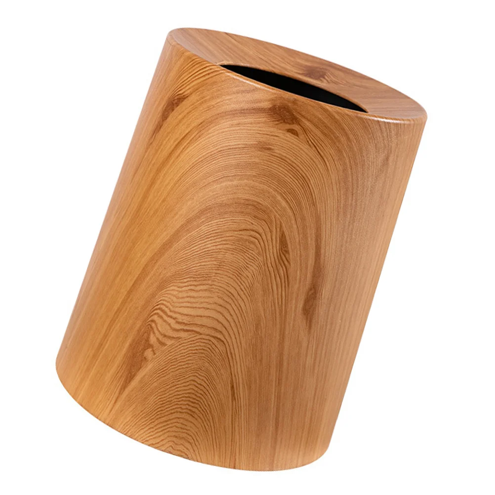 

Wood Texture Trash Can Strong Lidless Garbage Can For Home Kitchen Use Decorative Waste Container Premium Material Easy