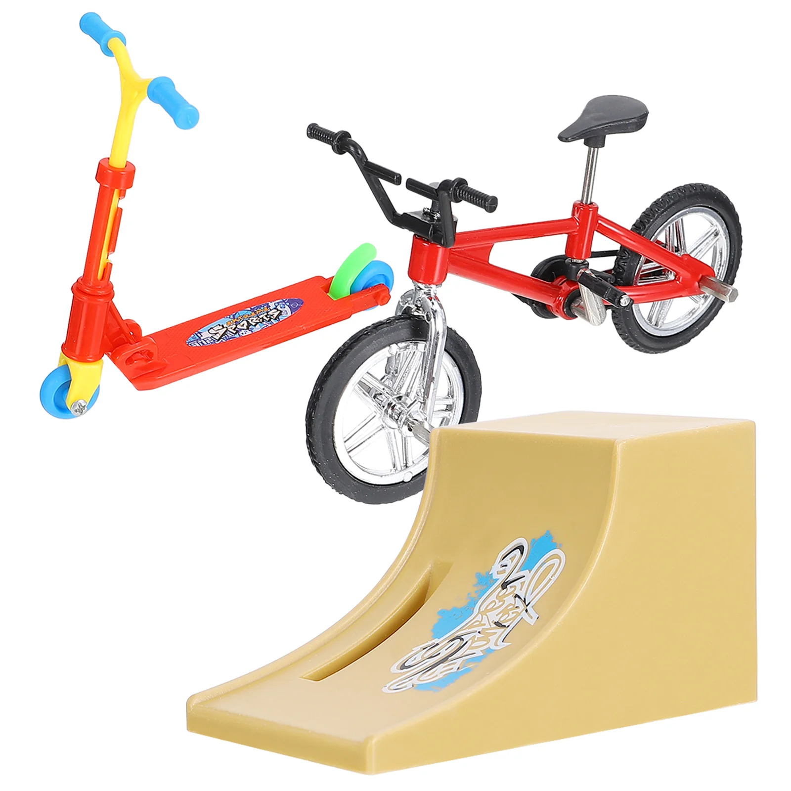 Finger Bike giocattoli portatili decorazione Scooter movimento punta delle dita lega di alluminio plastica sport con rampa Playset