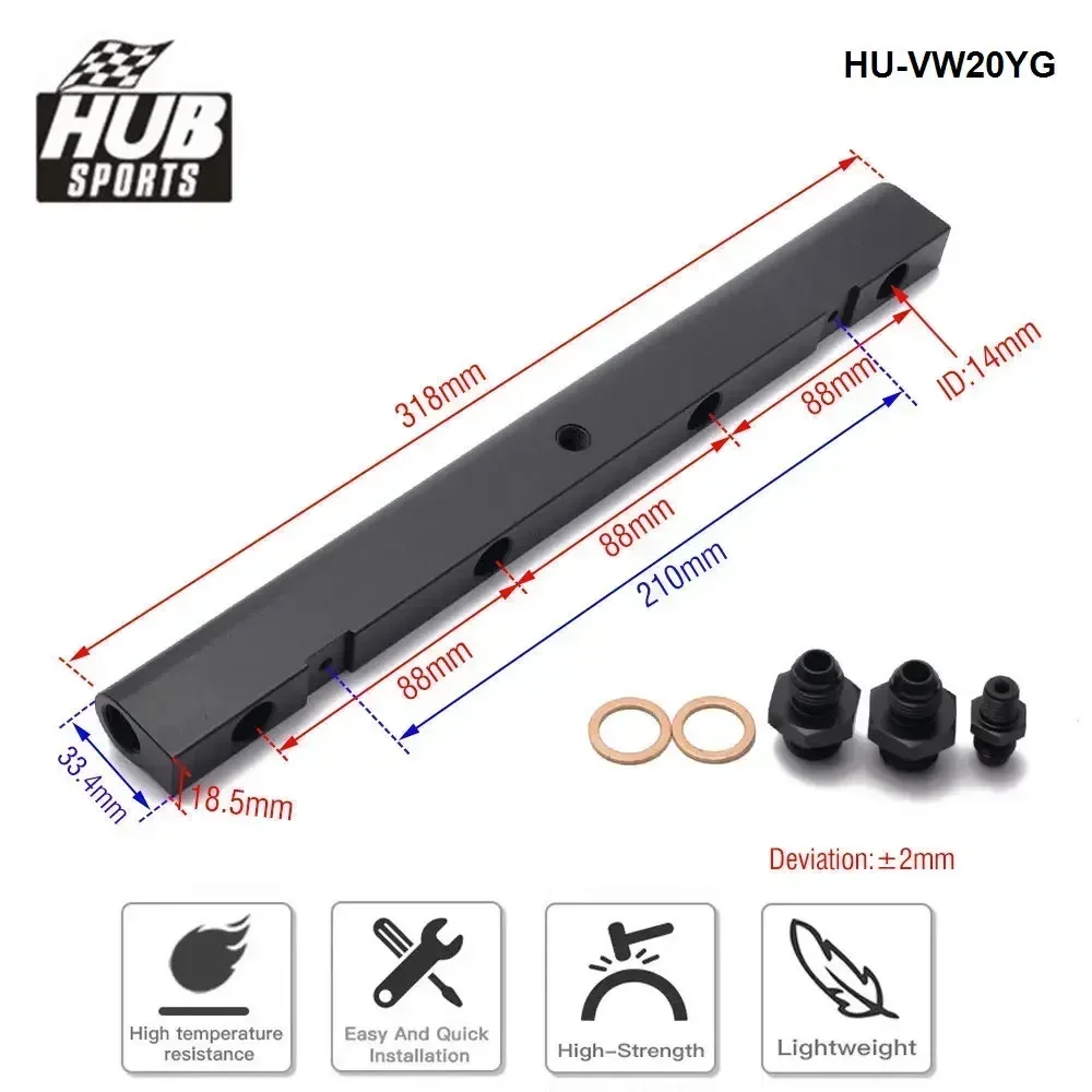 HUB sports - High Flow Fuel Rail Kit For VW Audi MK4 Golf Jetta Beetle A4 GTI GLI 1.8T Billet CNC Intake Fuel Rail Kit HU-VW20YG