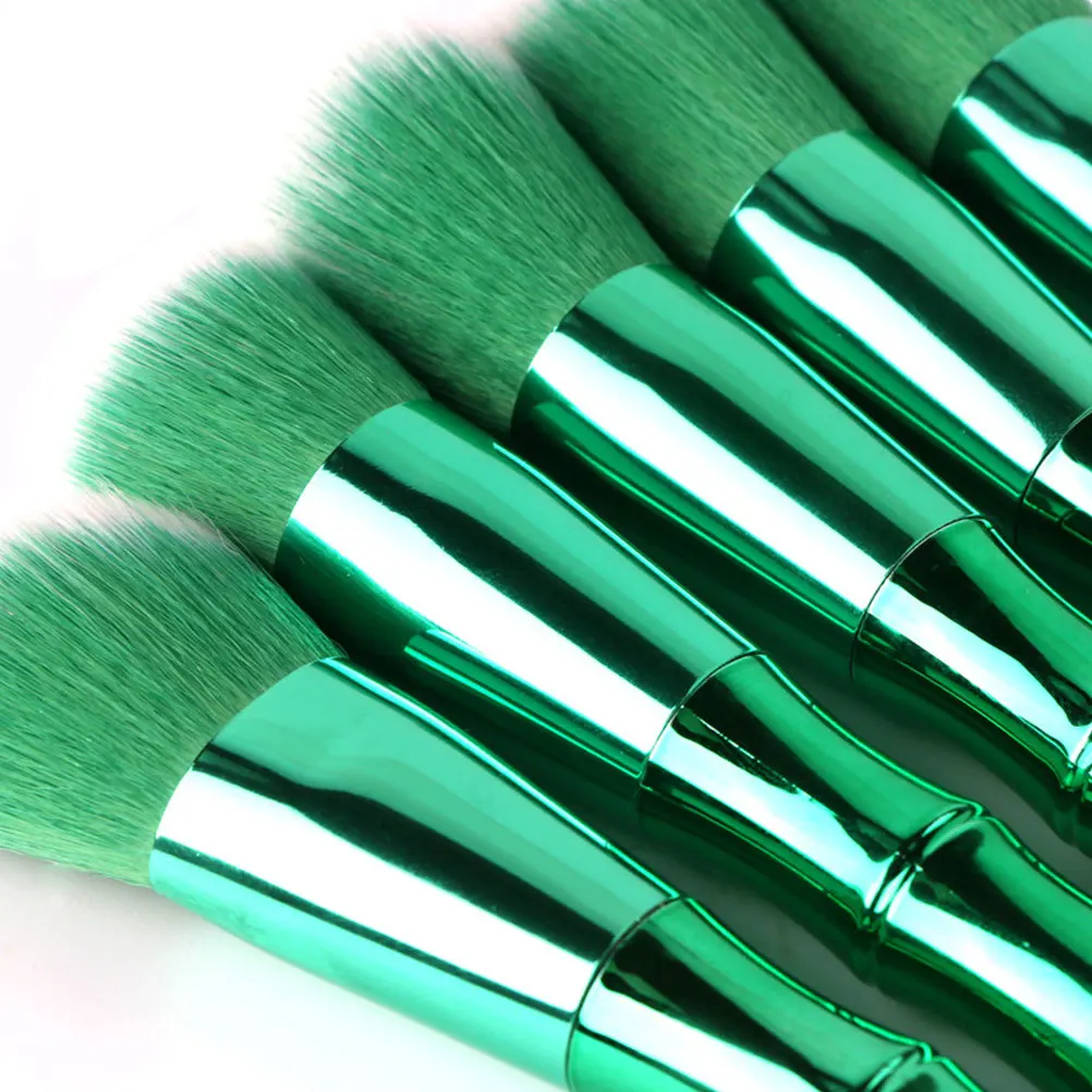 

10Pcs Bamboo Makeup Brush Kit Soft Dense Fibers Brushes for Face Powder Foundation Eyeshadow Eyebrow Blush Highlight