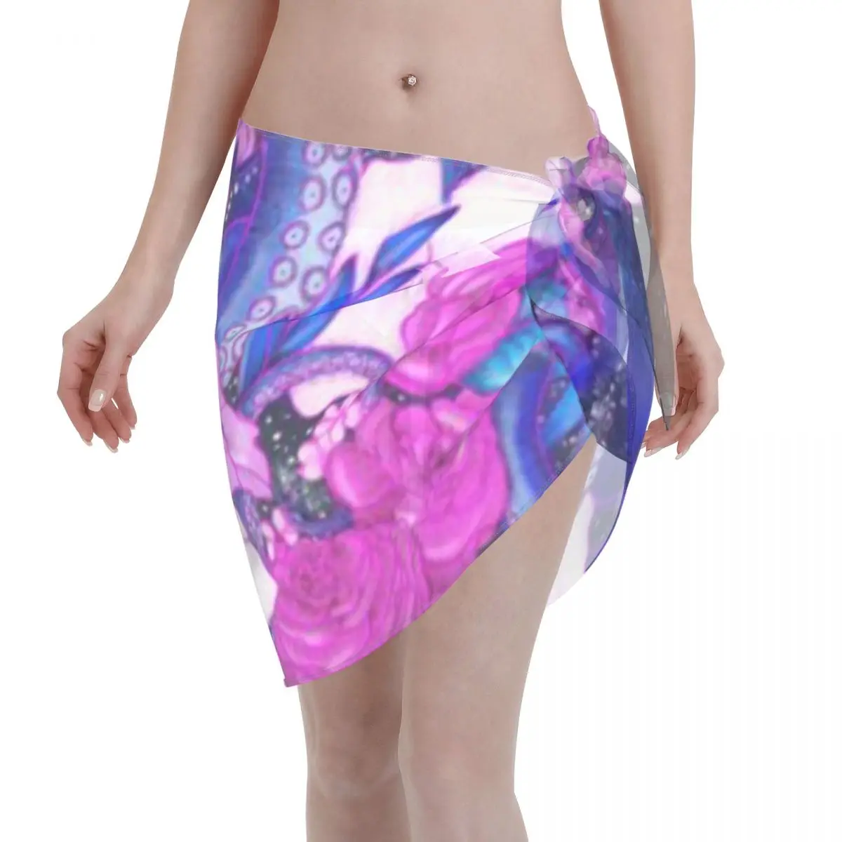 

Promotion Magic Ocean The Octopus Coloured Version Women's Beach Wrap SkirtIndoor Relaxing Beach Cover Garment