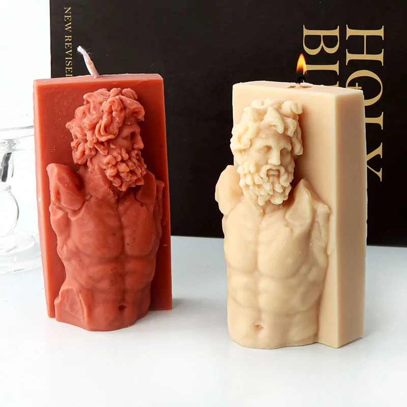 

Greek Laocoon Sculpture Candle Silicone Mold Handmade Human Portrait Statue Gypsum Candle Resin Mould Craft Decor Silicone Molds