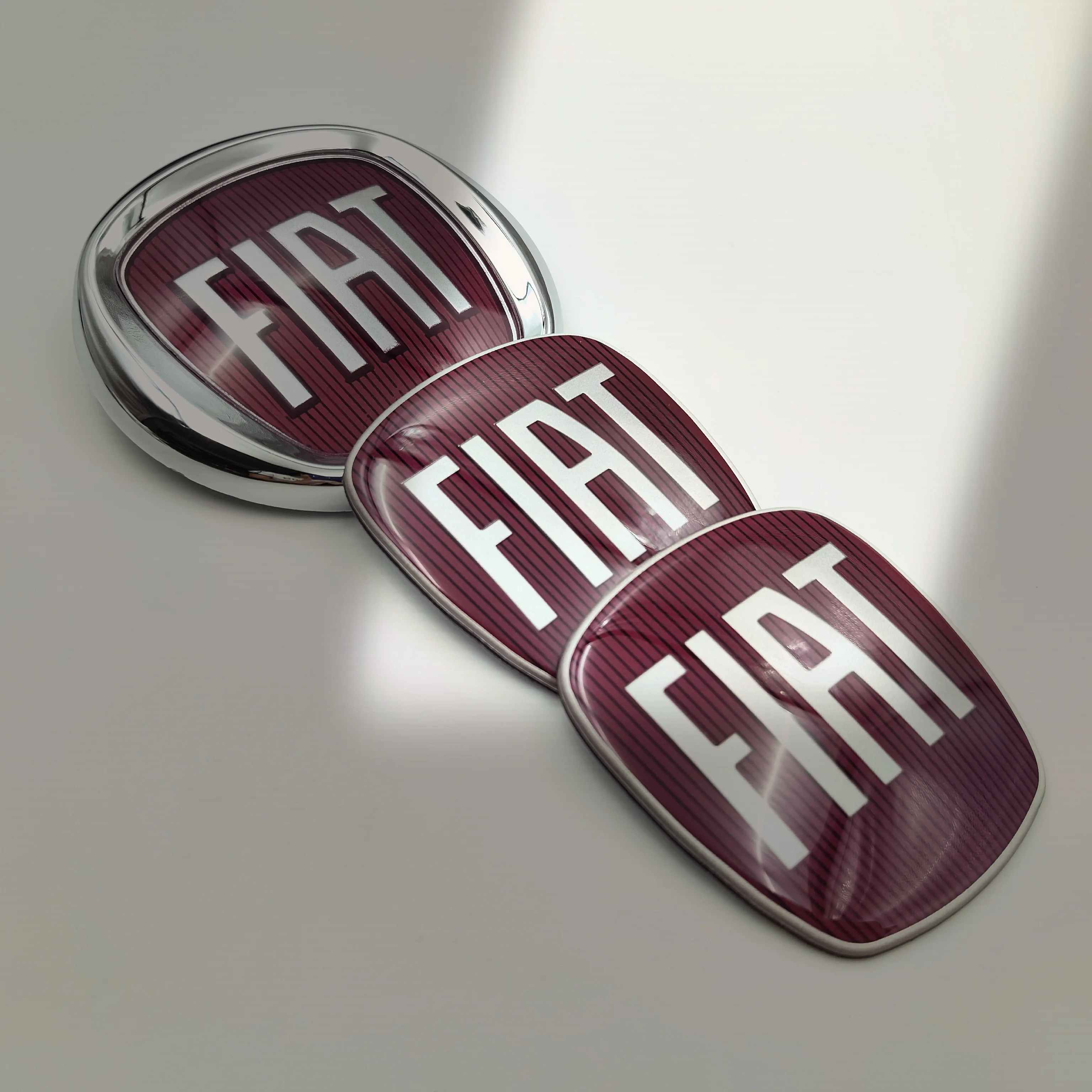 2ps 85mm + 63mm emblema epóxi para capô de carro fiat-acessório para doblo tipo panda ducato fiorino grande punto 500x 500 freemont stilo