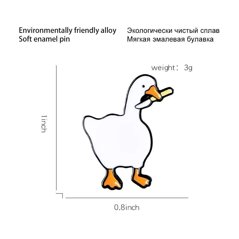 Honk Honk Esmalte Pin Personalizado Impertinente Ganso Broche Bolsa Lapela Pin Dos Desenhos Animados Engraçado Animal Emblema Jóias Presente para Crianças Amigos