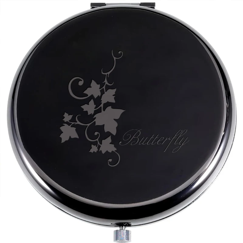 1pc Lovely Leaf wreath Custom Text Pocket Mirror Makeup Mirror Folding Mirror Wedding Party Gifts