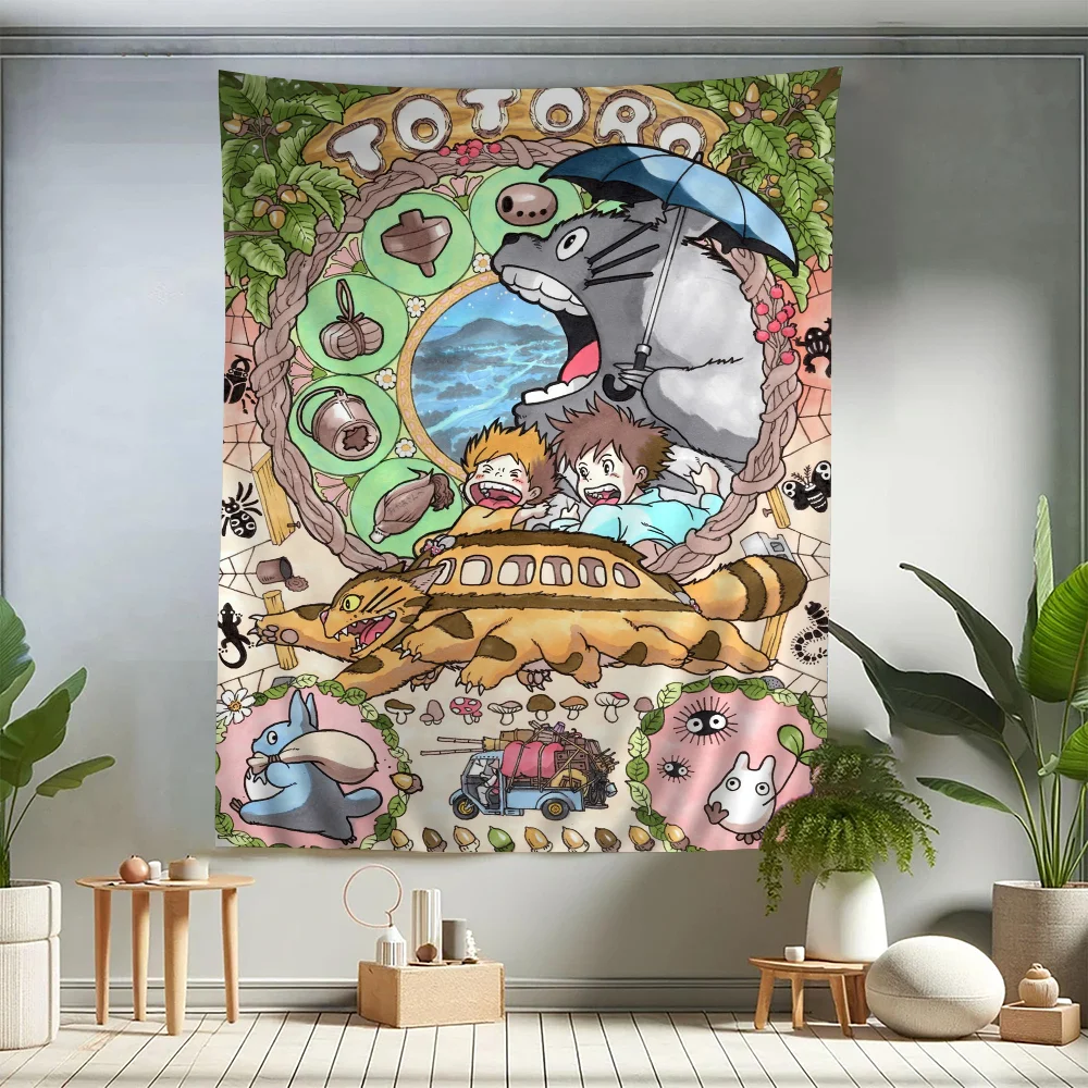 Studio Ghibli Ukiyo-e Anime Tapestry For Living Room Home Dorm Decor Home Decor