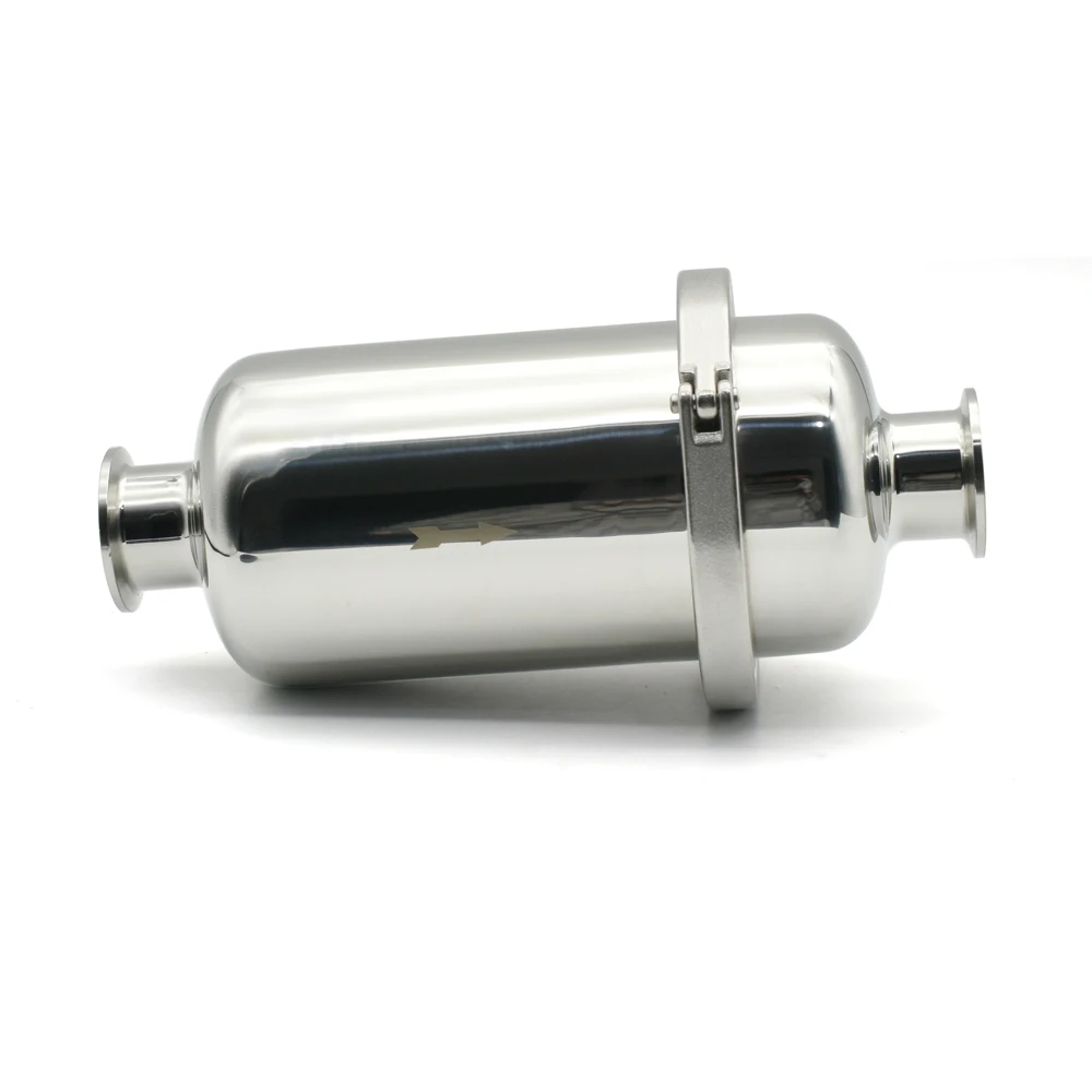 Imagem -02 - Curto Filtro Inline Adequado para Cerveja Caseira Brewing Tri Clamp Sus 304 Sus316l Aço Inoxidável 38 mm 51 mm Pipeline x 1.5 2