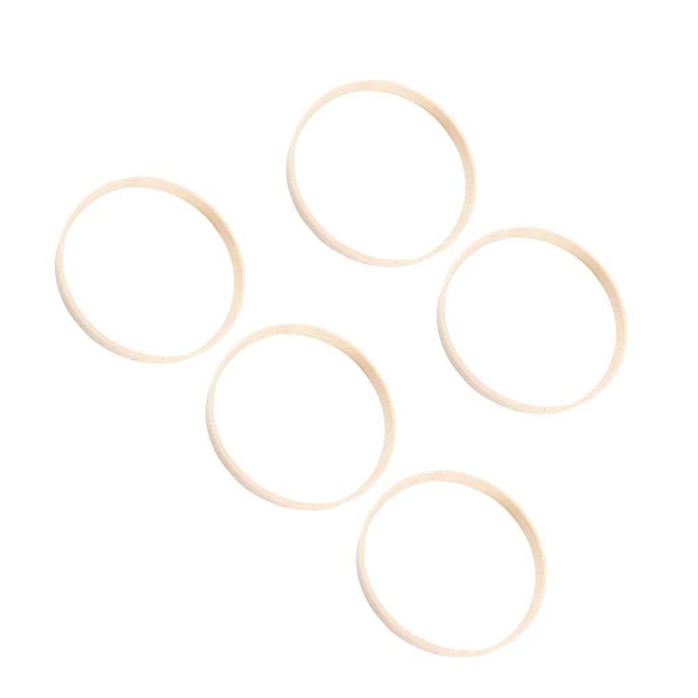 

5pcs 29Cm Bamboo Dreamcatcher Ring Round Wall Hanging Decor Smooth For Diy Craft Yarn Thong Accessories Beige
