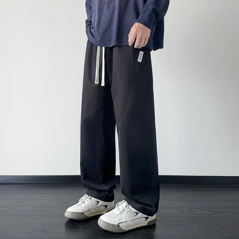 

Повседневные мужские модные свободные драпированные широкие брюки, красивые прямые спортивные брюки весной и осенью