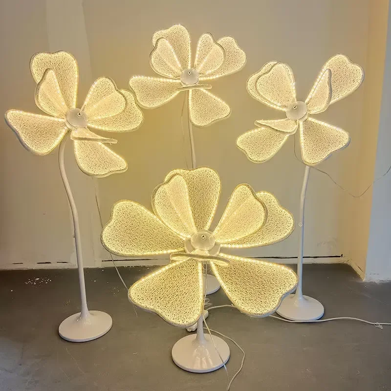 for Modern White Warm LED Giant Large Lighted Peony Flower Petals Road Lead Lighting Wedding Props Event Party Backdrop