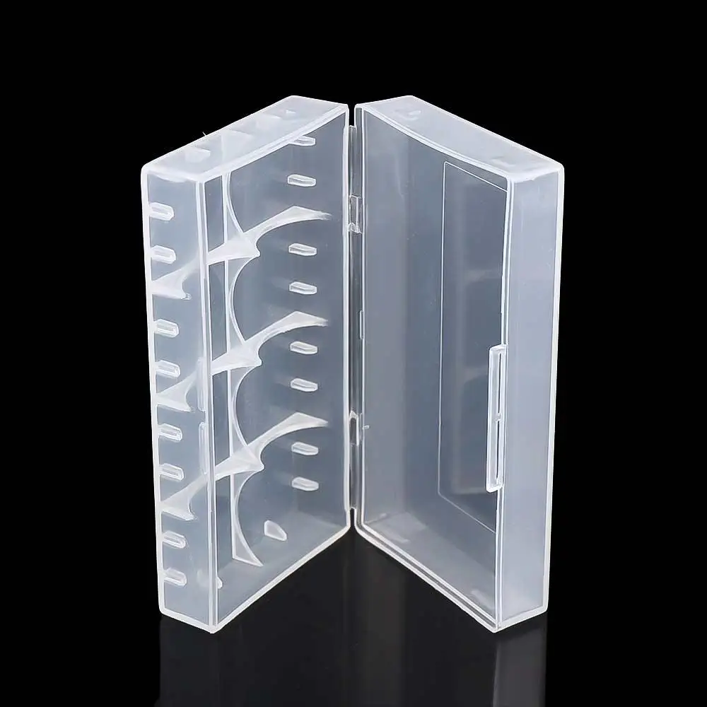 4pcs Storage Box 2X18650 Battery Transparent Plastic Battery Box Battery Holder Batteries Container Battery Storage Boxes