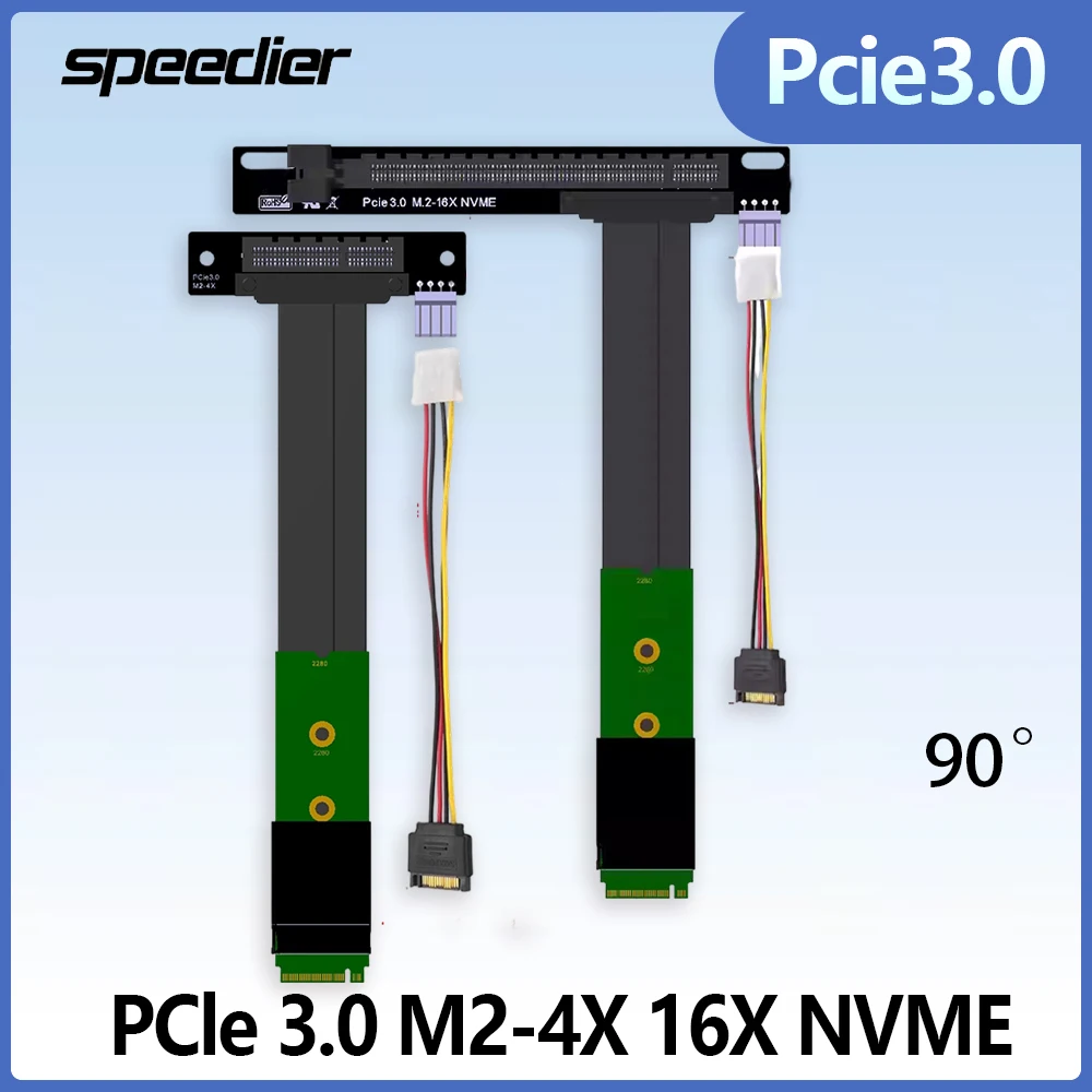 

M.2 NVME To PCIe 3.0 X4 X16 Extension Cable Solid State Drive SSD 10G Network Card Adapter M2 for Connect Graphics Sound Cards