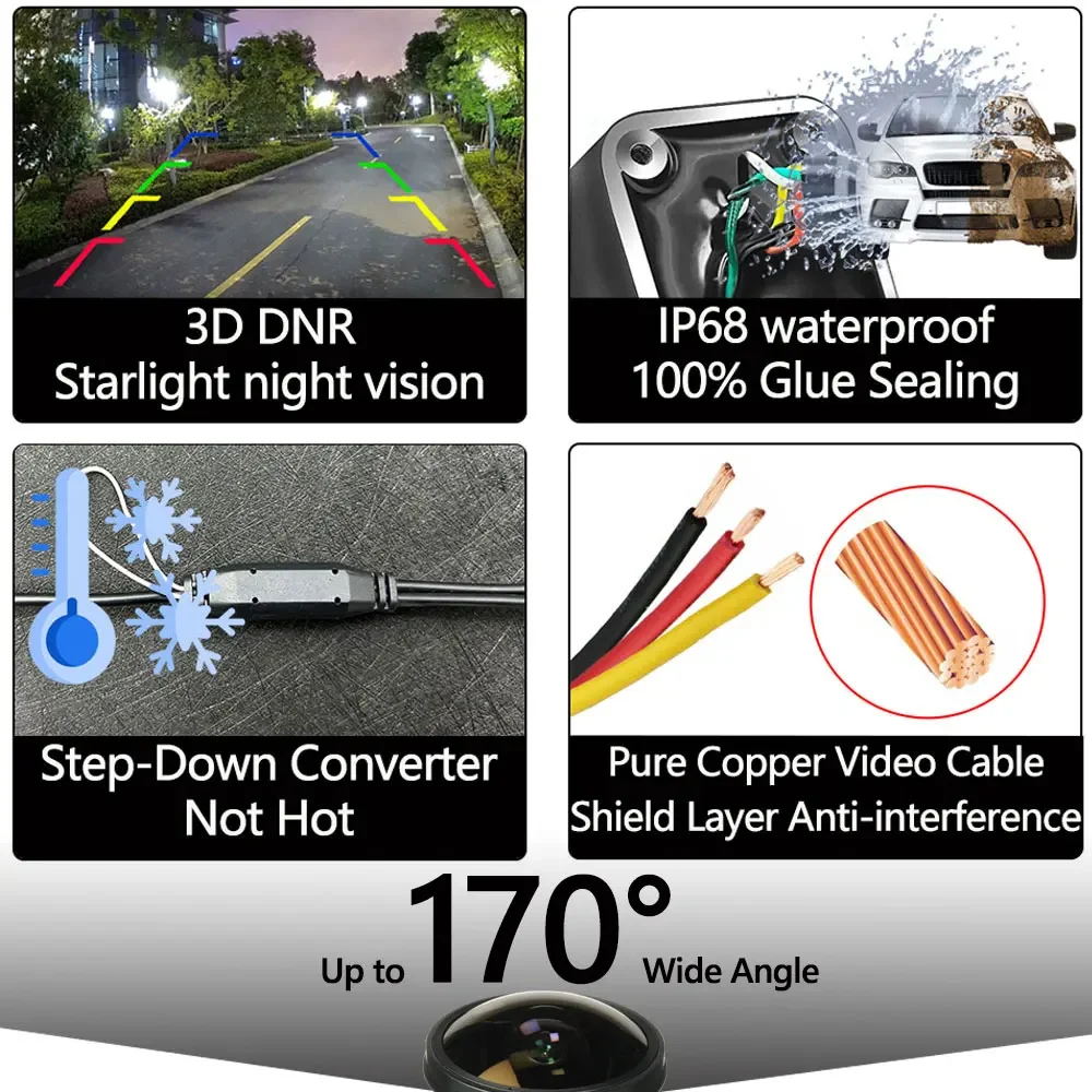 170Degree AHD 1920x1080P Rear Camera For Hyundai i30 i20 Veloster Genesis Terracan Kia Rio Picanto Soul Car Monitor Night Vision