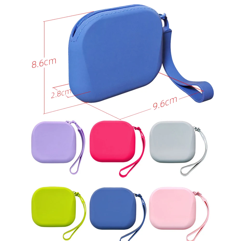 1Pcs Silicone Storage Bag Portable Coin Purse Kids' Outdoor Keychain Bag Waterproof Zipper Pouch Headphone Storage Box