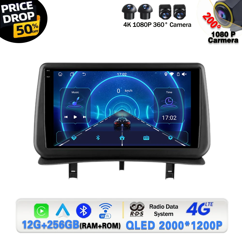 

Android 14 Car Radio For Renault Clio 3 2005 - 2014 Multimidia Video Player Navigation Carplay Head Unit NO 2Din DVD WIFI 4G BT