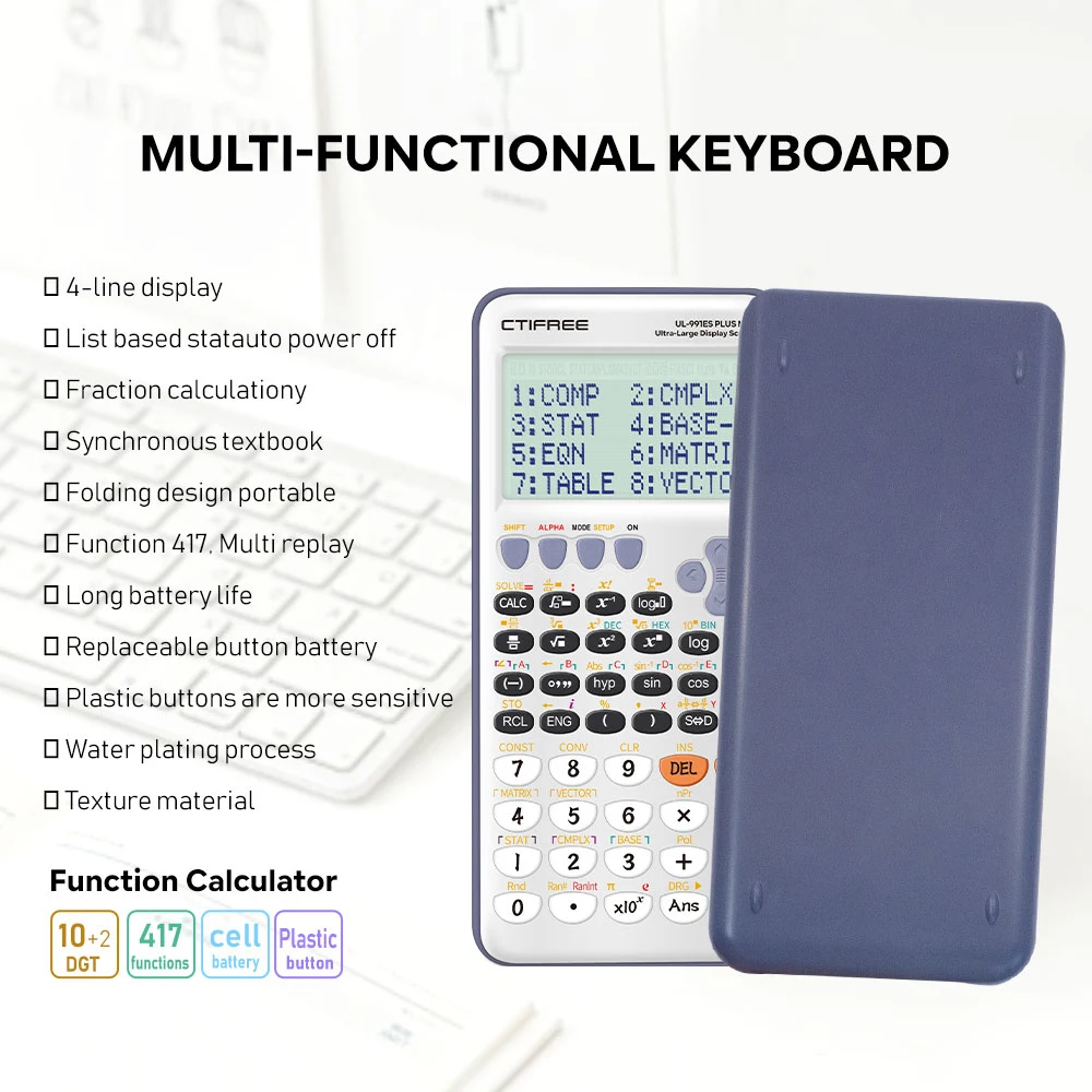 Free water-based pen - large screen scientific function calculator -417 function is very suitable for offices and students
