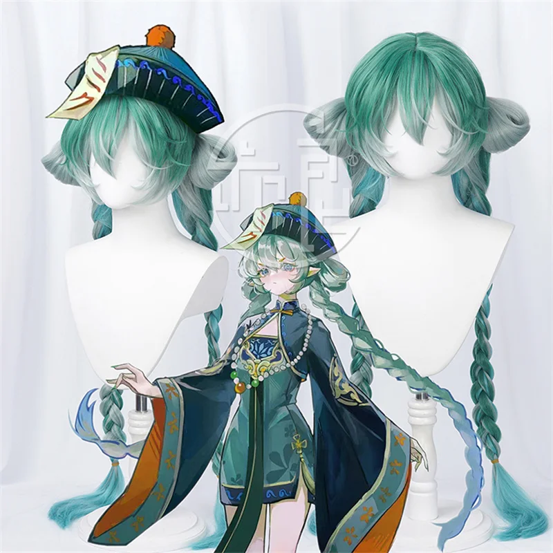 Anime Project Sekai Colorful Vtuber Mikuuu Little Zombie Cosplay Wig Kawaii Chinese Ghost Wigs Halloween Party