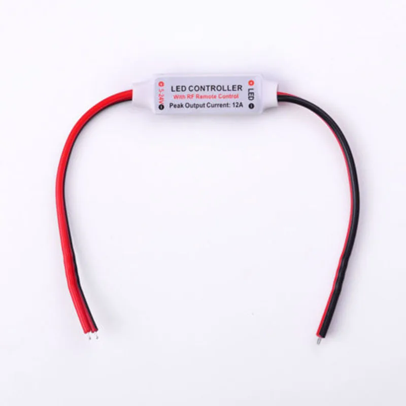 for Mini 12V RF Wireless Dimmer for LED Strip Light with 11-Key Remote 10 Brightness Steps 10 Dynamic Speeds and Auto Recall