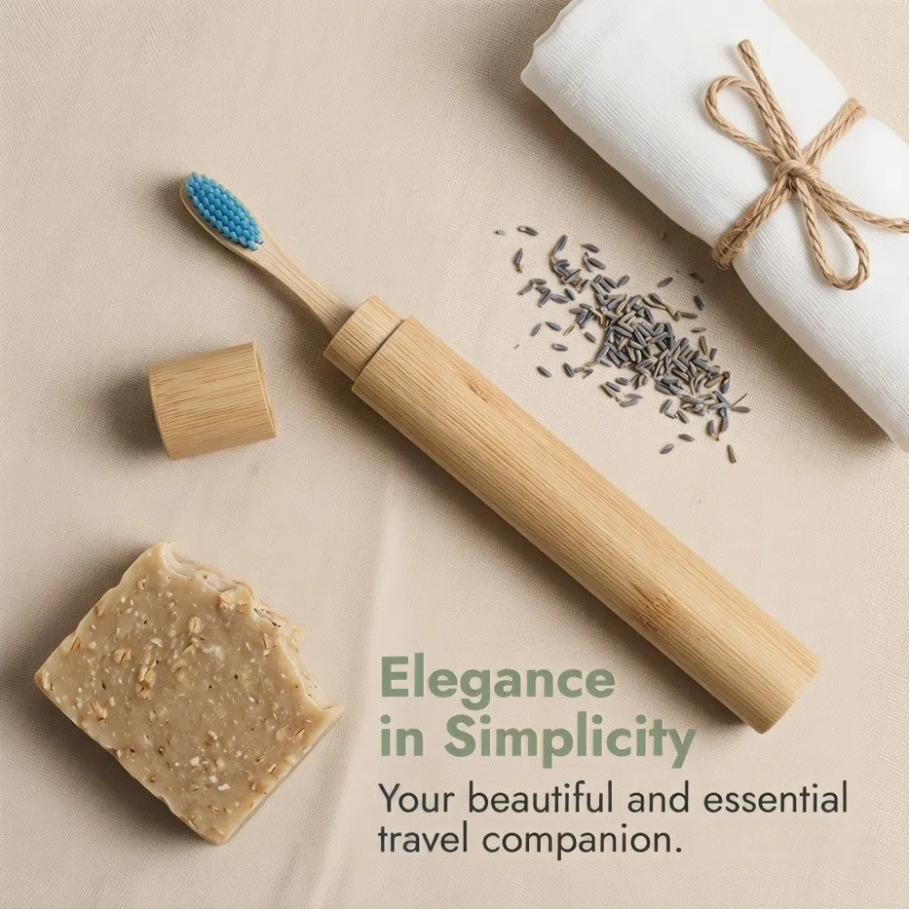 Bamboo Toothbrush Holder Natural Portable Toothbrush Storage Case Tubular Reusable Travel Toothbrush Case Home Travel Camping