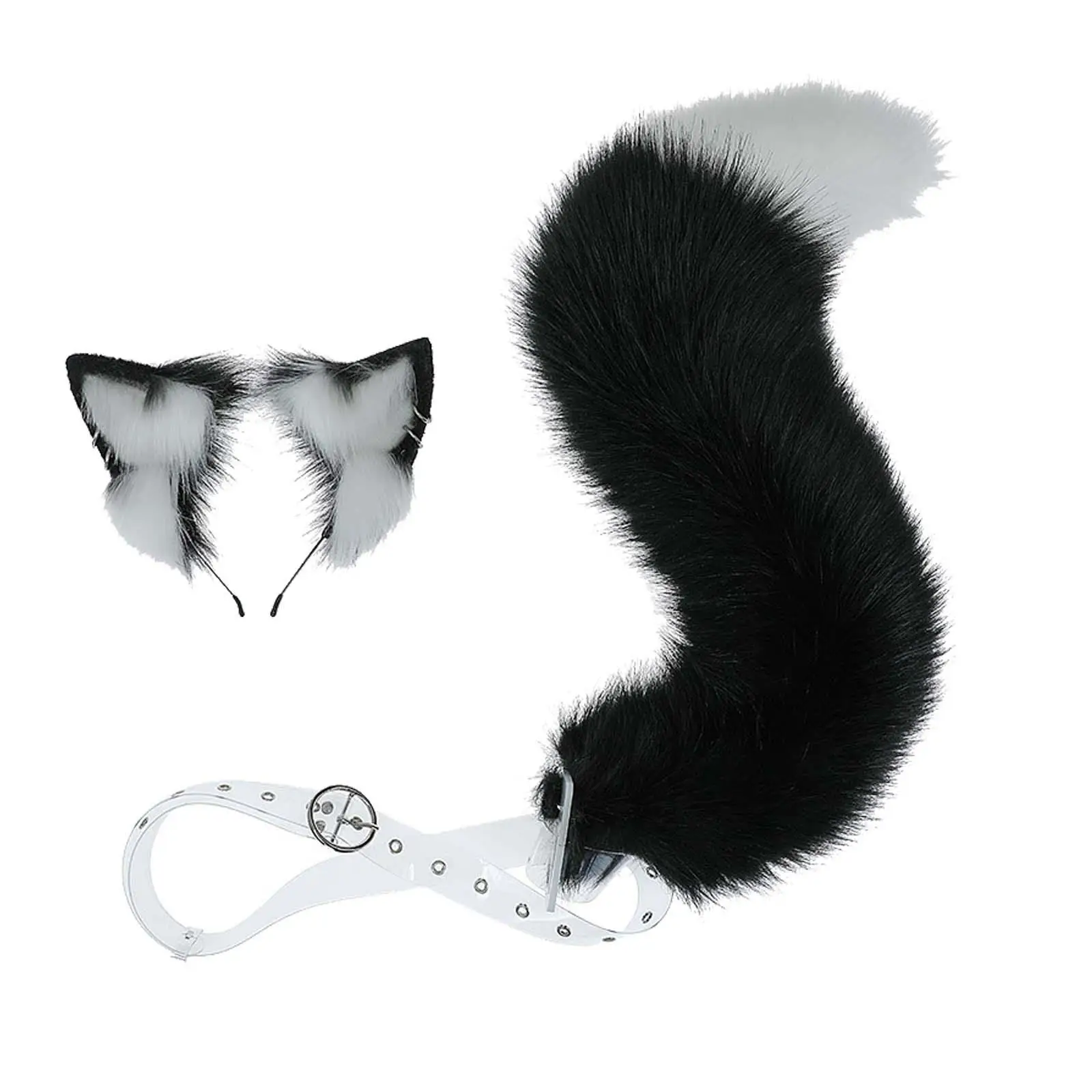 

Animal Ears and Tail Set Cosplay Adults Headband for Performance Carnival Party