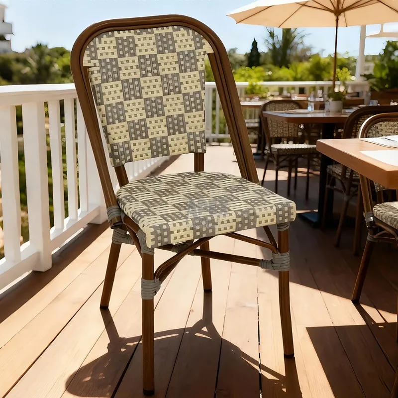 Waterproof New Design Paris Bistro Chair Outdoor Rattan Restaurant French Terrace Chair