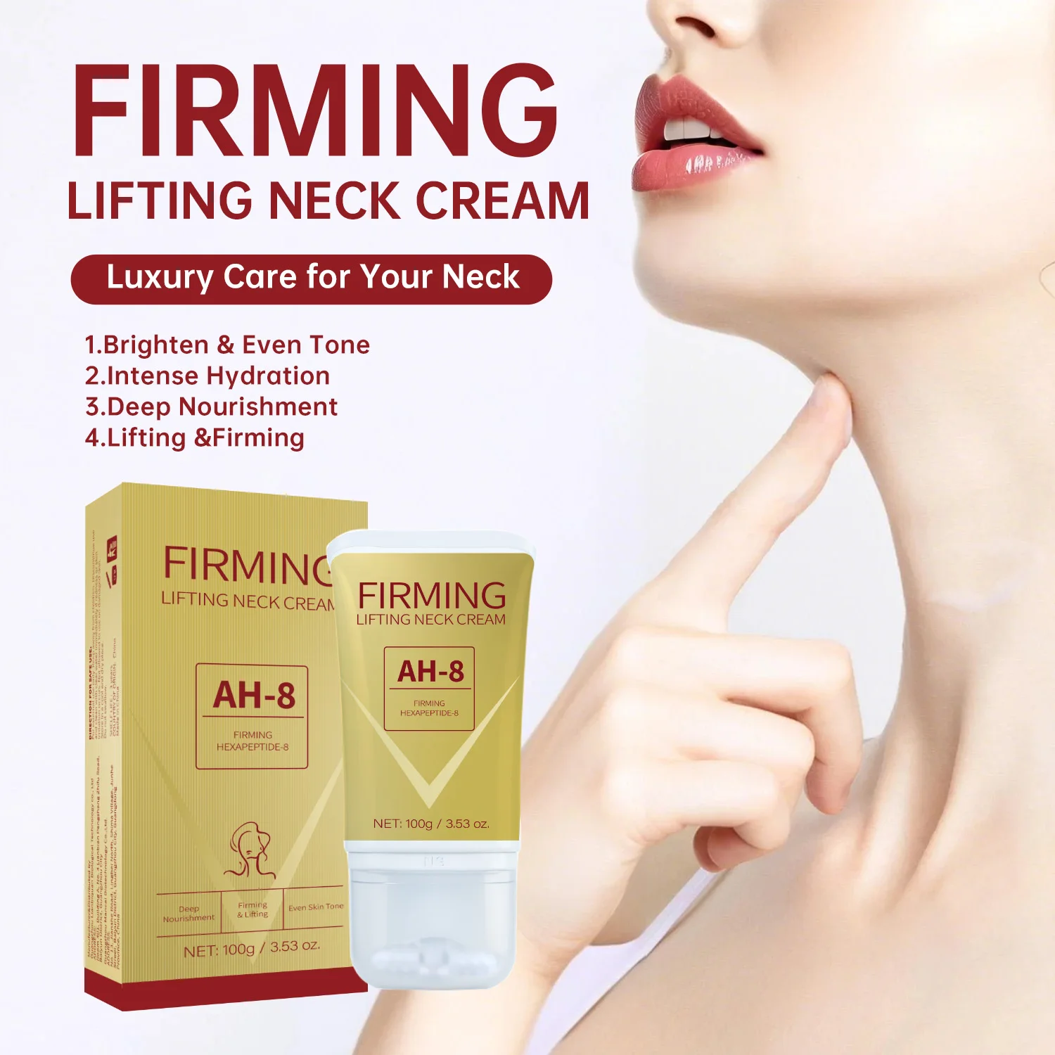 100g Neck Firming Roller Cream Lifts Dilutes Neck Lines Deeply Nourishes Easily Absorbed Massages And Soothes Neck Skin Care