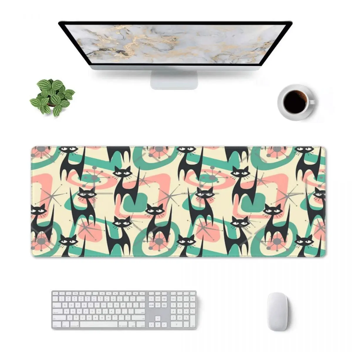 Coussinets de clavier en caoutchouc, chats atomiques