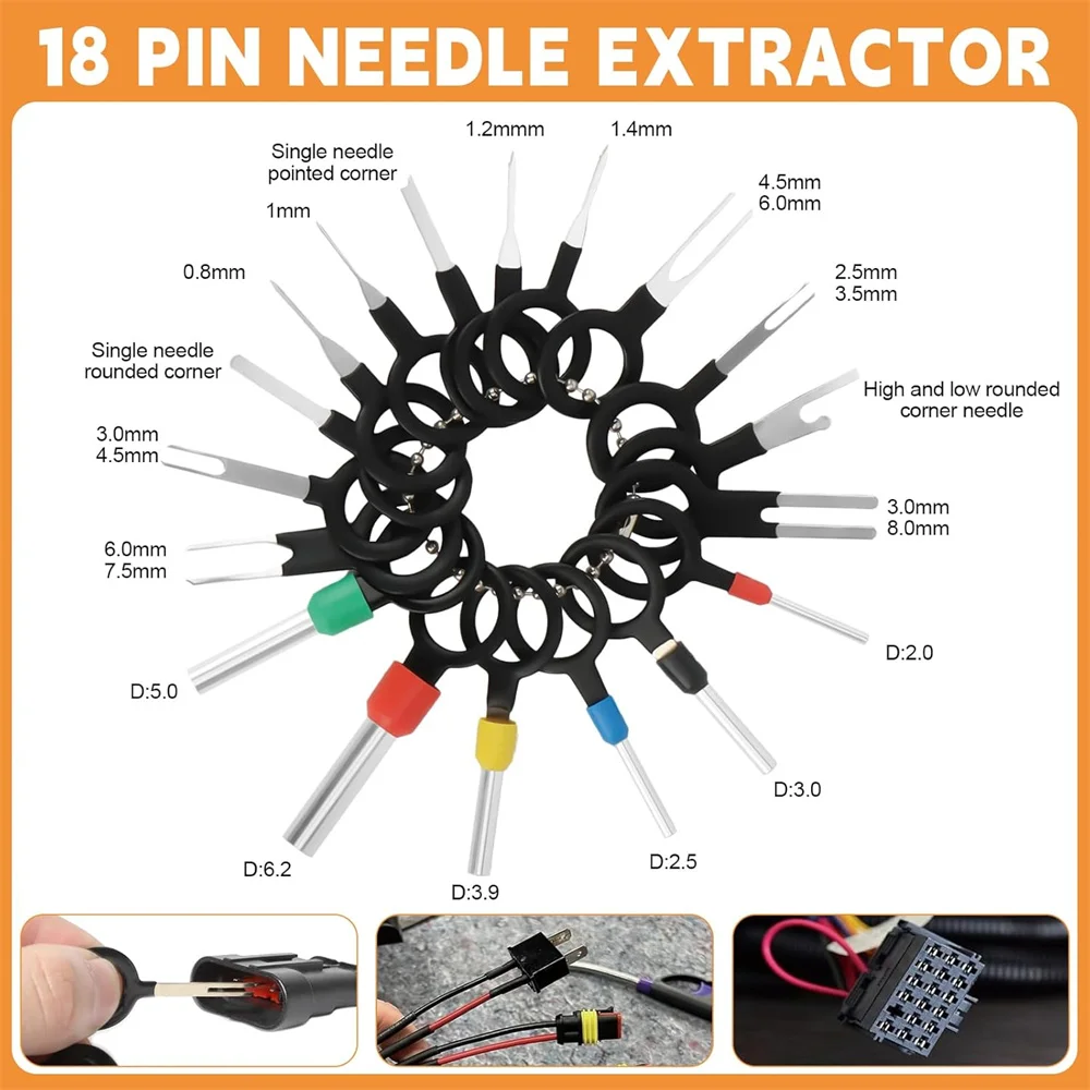 690 قطعة مجموعة موصلات دبوس السيارات ، مجموعة دبابيس طرفية كهربائية مع أداة تجعيد موصل سلك الذكور والإناث دبابيس طرفية vw