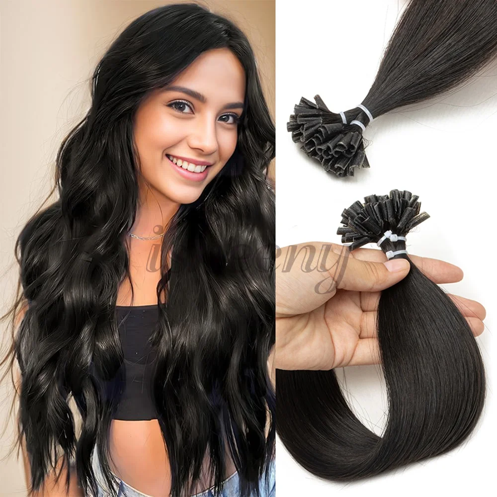 

Наращивание человеческих волос с U-образным кончиком для ногтей, 50 прядей, 12-20 дюймов, 30 г/упак., натуральные прямые волосы для салона, волосы Isheeny