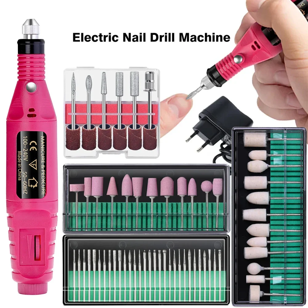 

LULAA Portable Professional Electric Nail Drill Machine Manicure Tools Pedicure Drill Set Family Nail File Nail Drill Equipment