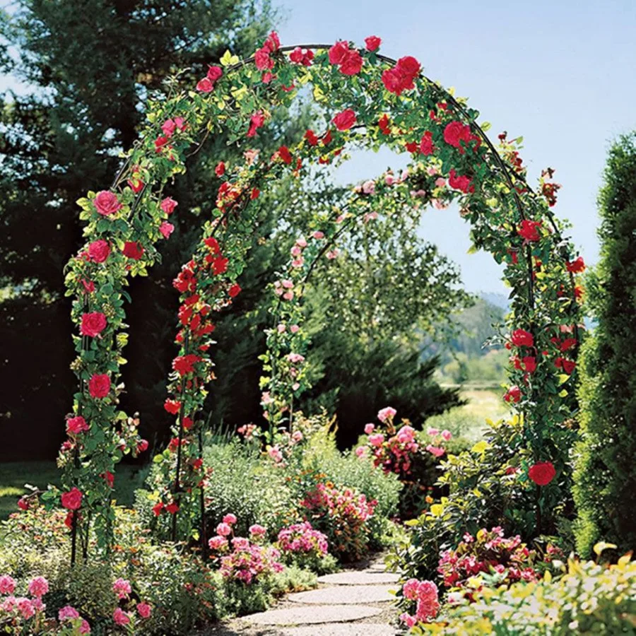 

78"H x 45"W Metal Garden Arch Trellis Adjustable Arbor Trellis for Garden Climbing Plants Support