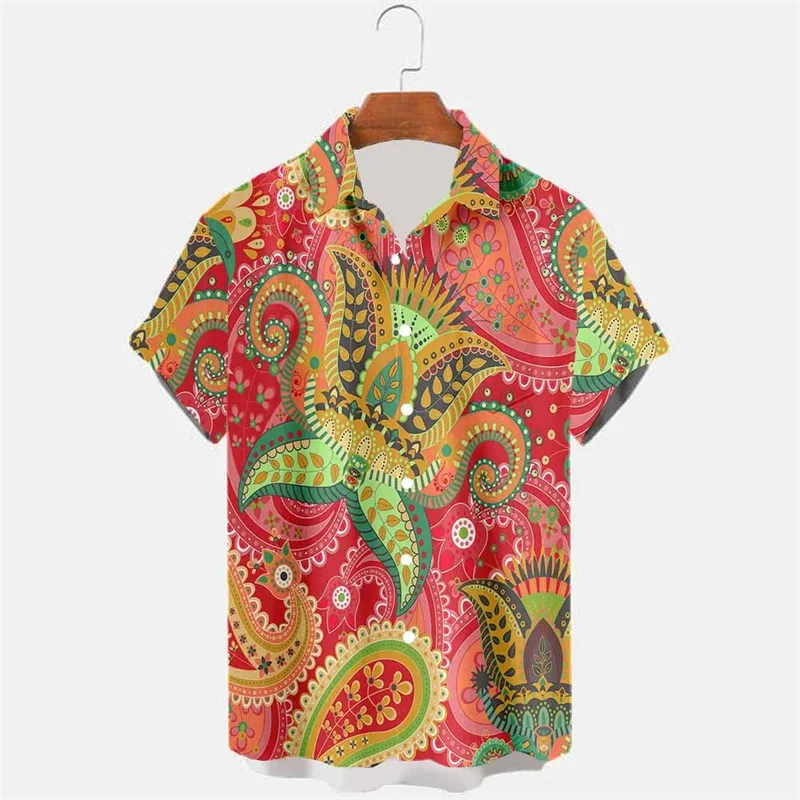 New Harajuku 3D Printed Persia And India Paisley Pattern Shirts Men Hinduism Spiritual Totem Graphic Shirts Blouses Tops Clothes