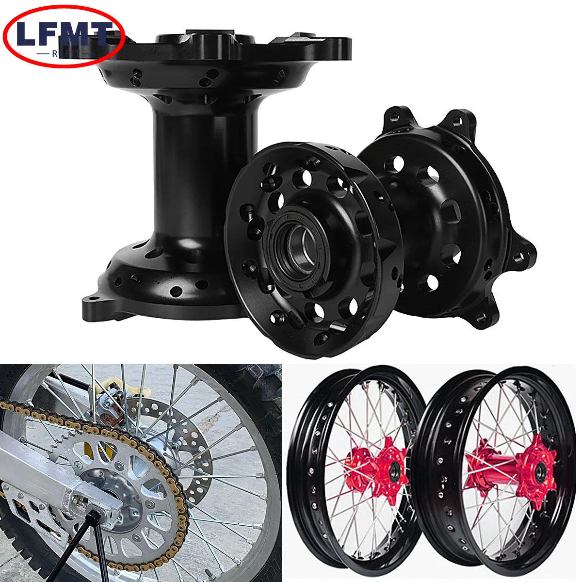 

Motorcycle CNC Front Rims Rear Wheel Hub 36 Holes Full Set For HONDA CR125 CR250 2002-2007 CRF250R CRF450R CRF250X CRF450X