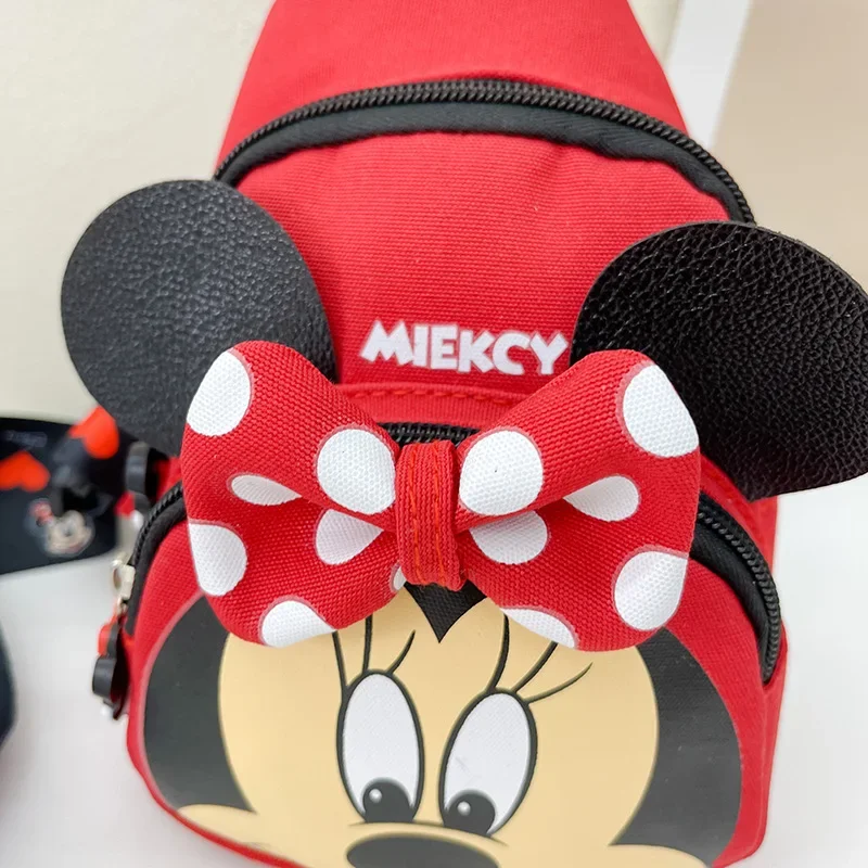 Disney Children\'s Chest Bags Cartoon Mickey Mouse Minnie Mermaid Canvas Shoulder Bag Women Crossbody Bags Mini Phone Storage Bag